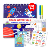 Small 7" Dry Erase Activity Book (incl. 2 Washable Markers & Reusable Stickers)