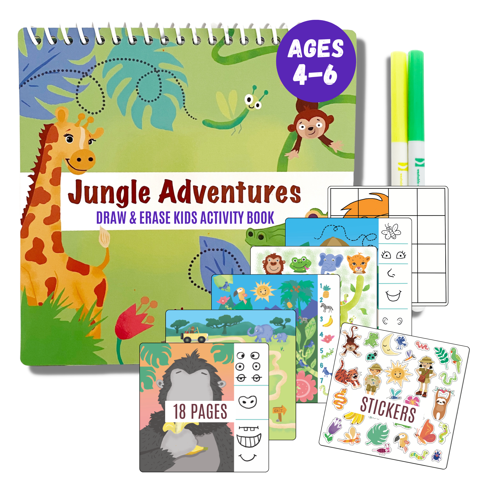 Totebook Kids Dry Erase Travel Activity Book