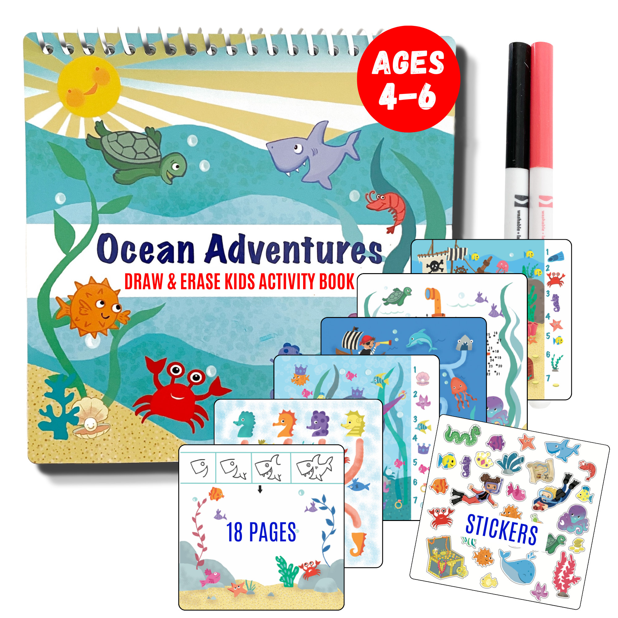 Totebook Kids Dry Erase Travel Activity Book