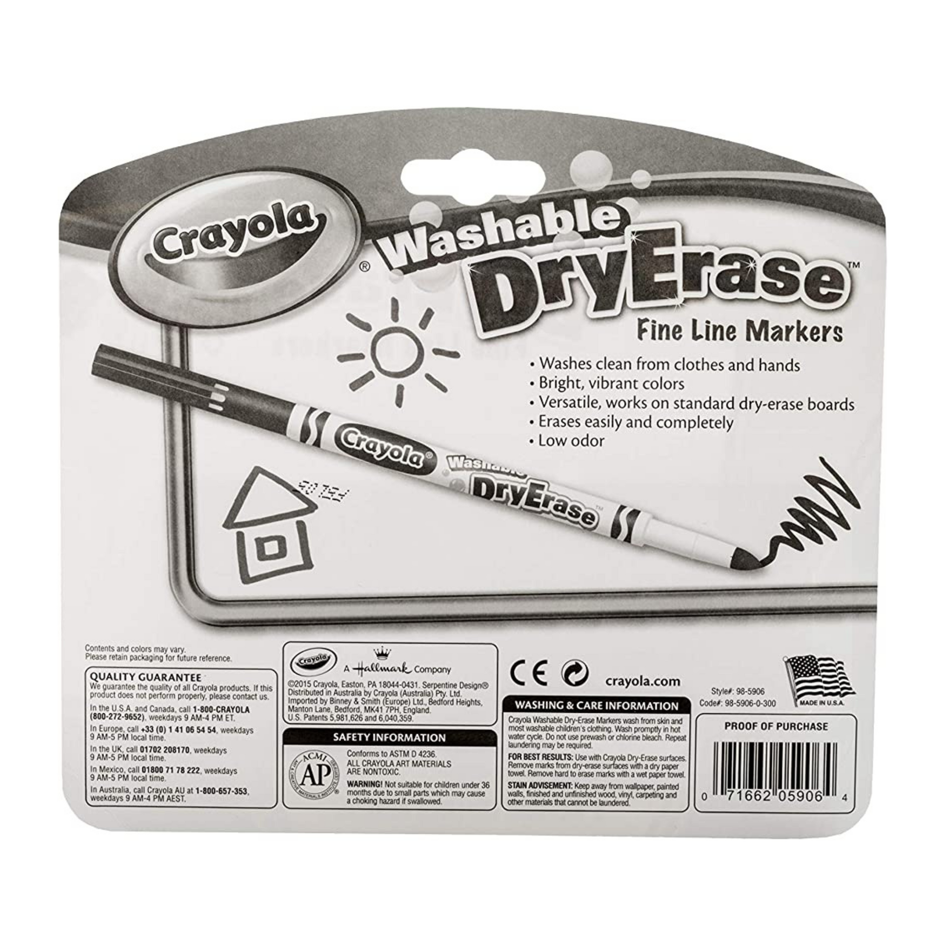 Crayola Washable Dry-Erase Whiteboard Markers (12-Count)