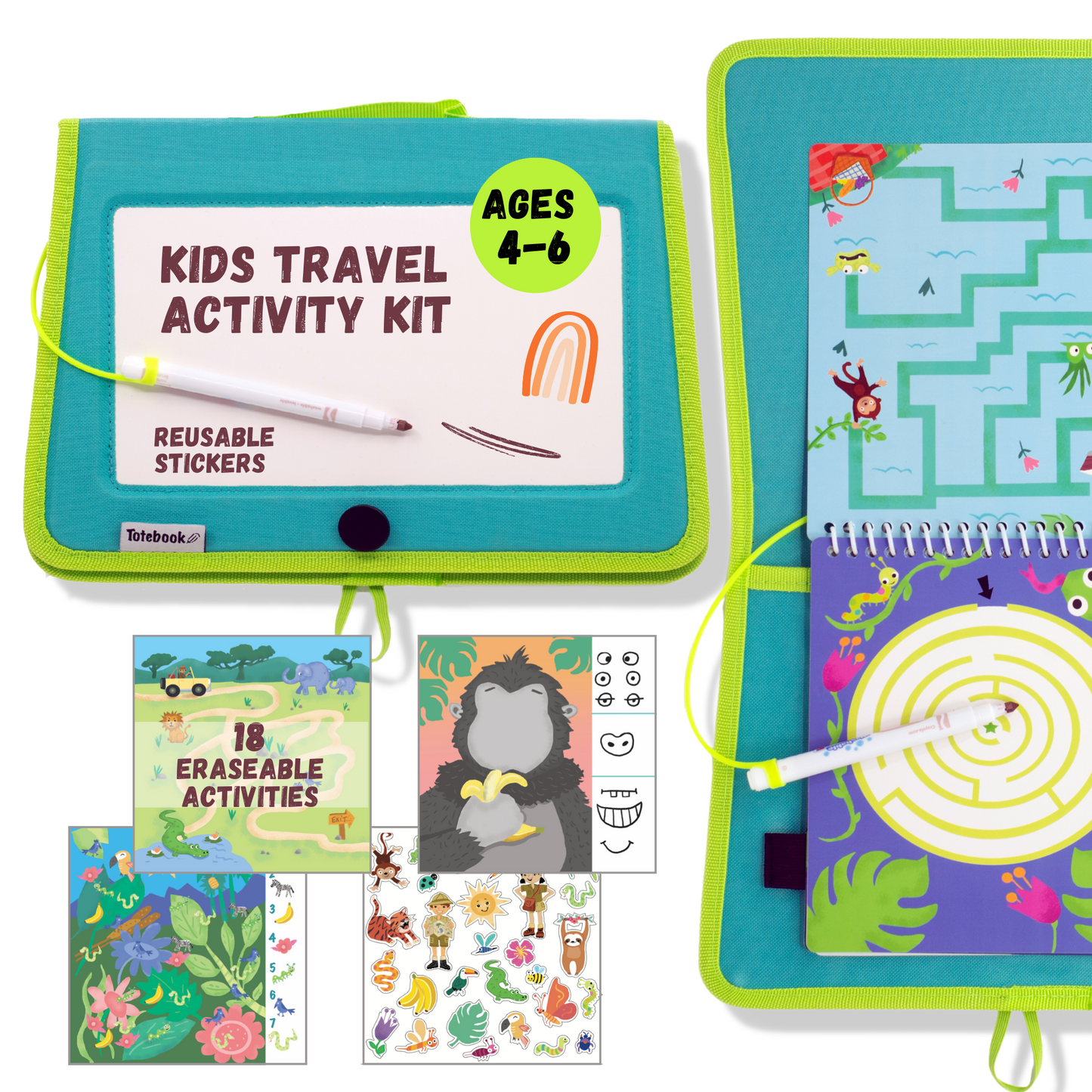 Totebook Kids Dry Erase Activity Kit