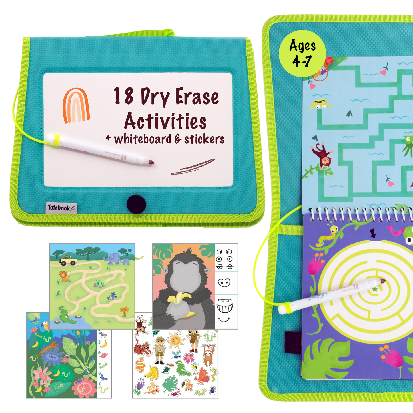 Totebook Kids Dry Erase Activity Kit – UnbuckleMe®